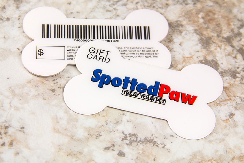 Dog Bone Shaped Gift Cards