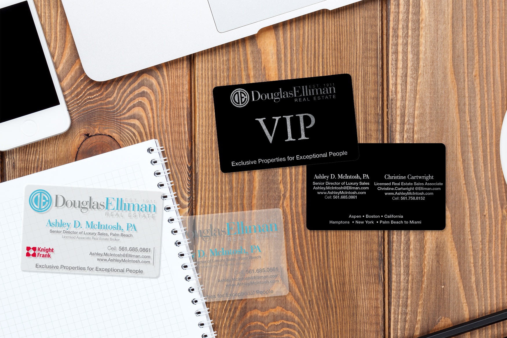 Douglas Elliman Real Estate Business Cards and VIP Cards