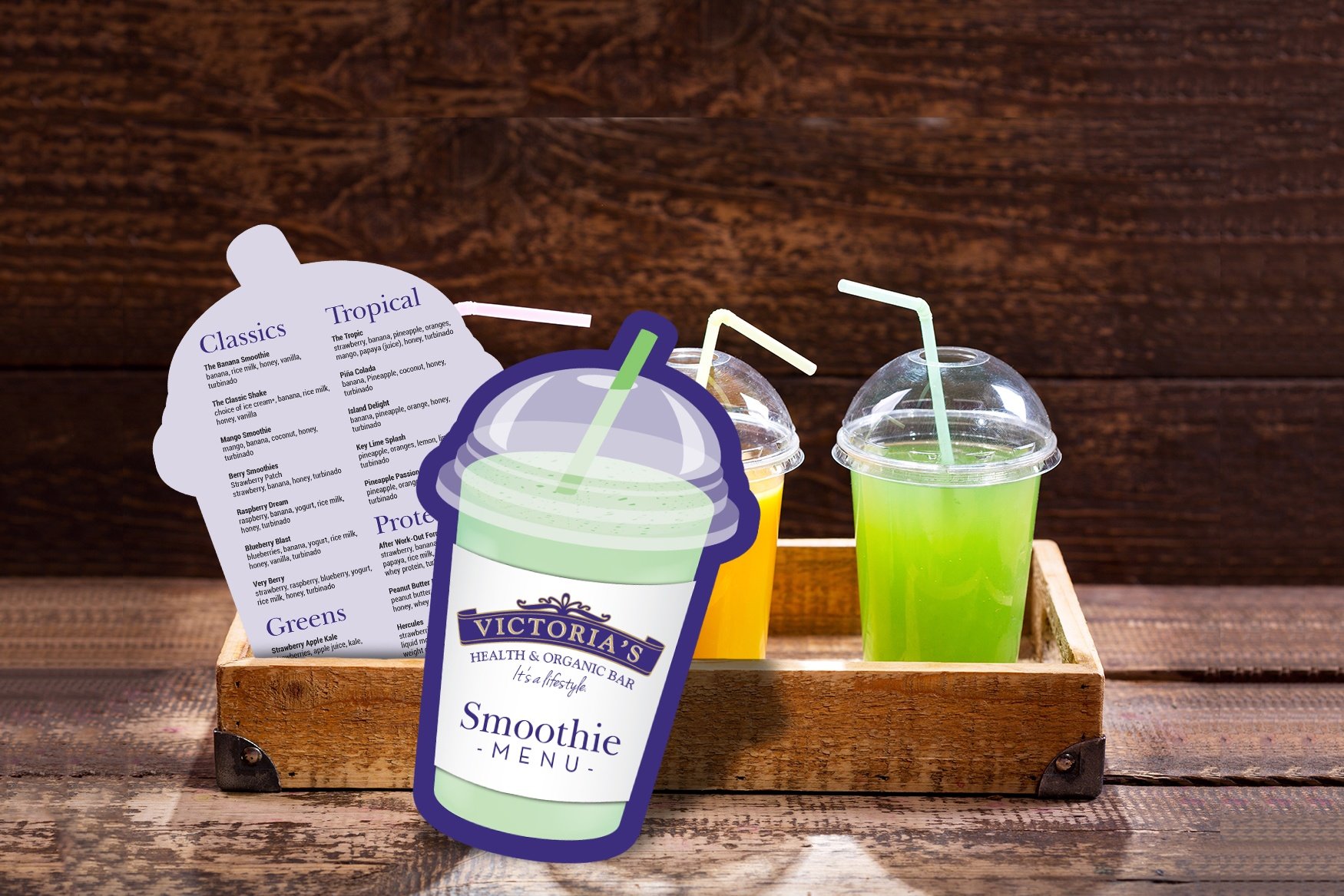 Victoria's Health & Organic Bar Smoothie Menu